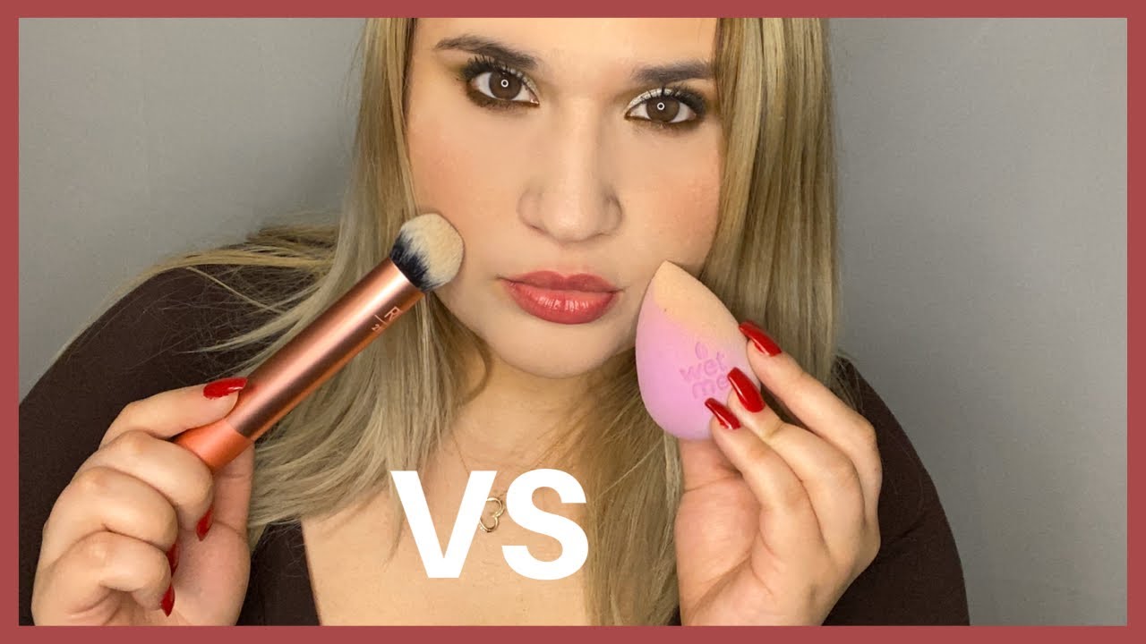 BEAUTY BLENDER vs MAKEUP BRUSH First Time Applying Makeup Foundation Challenge YouTube