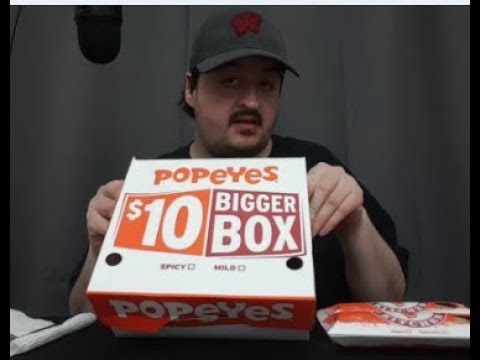 ASMR | POPEYES $10 BIGGER BOX MUKBANG | EATING SOUNDS | WHISPERING | ASMR 608