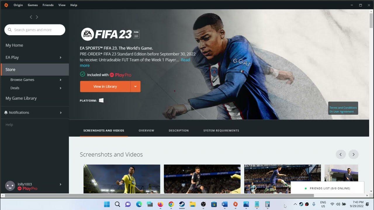 PC) FIFA 23 - Standard Edition Preorder on Steam, Video Gaming