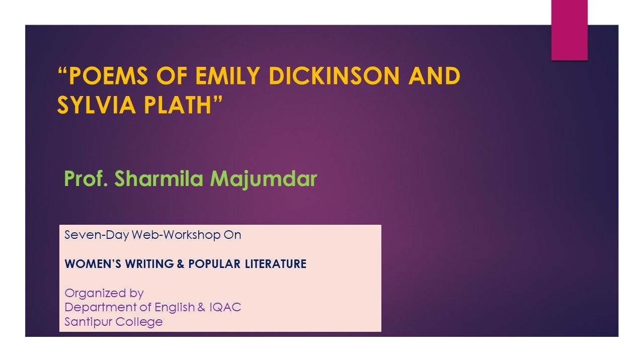 Poems of Emily Dickinson and Sylvia Plath YouTube