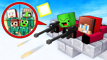 JJ and Mikey Became Secret Sniper to Troll Families in SQUID GAME in Minecraft (Maizen)