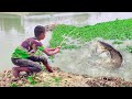 Unique Best Hook Fishing Video 2024 | Traditional Boy Catching Big fish With Hook in pond