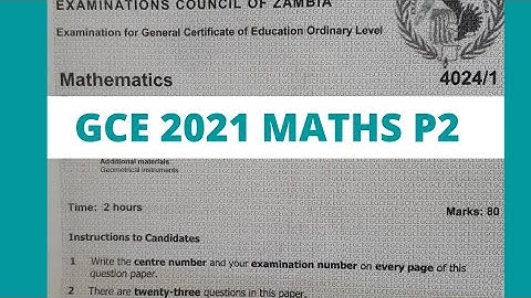 2021 GCE MATHS P2