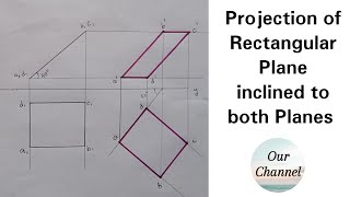 How to draw Projection of Rectangular plane inclined to both planes | Engineering Drawing