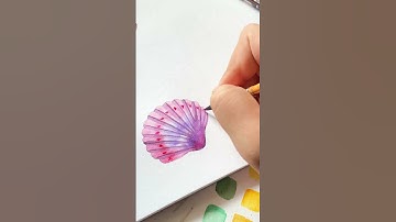 Painting Watercolor Seashell Illustration Process #paintingprocess #painting #watercolorpainting
