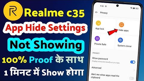 realme c35 app hide setting not showing | realme c35 me app hide show nahi ho raha hai