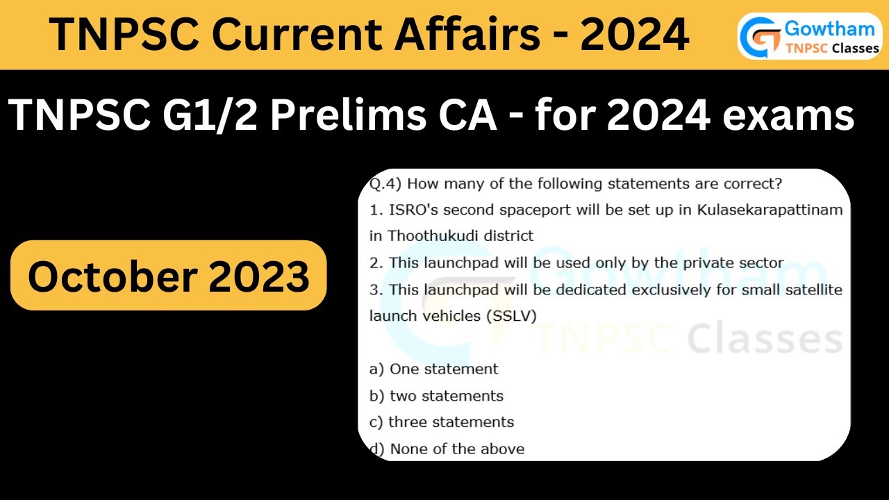 Important current affairs for TNPSC exams in 2024 [October 2023] - YouTube