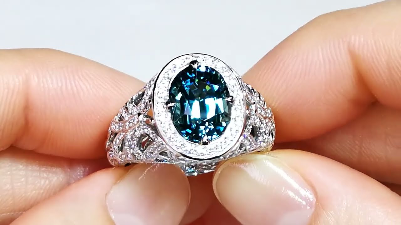 Afghan Neon Indicolite Ring at 3.17 carats by Kat Florence KF08821