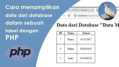 Cara menampilkan data dari database dalam sebuah tabel dengan PHP