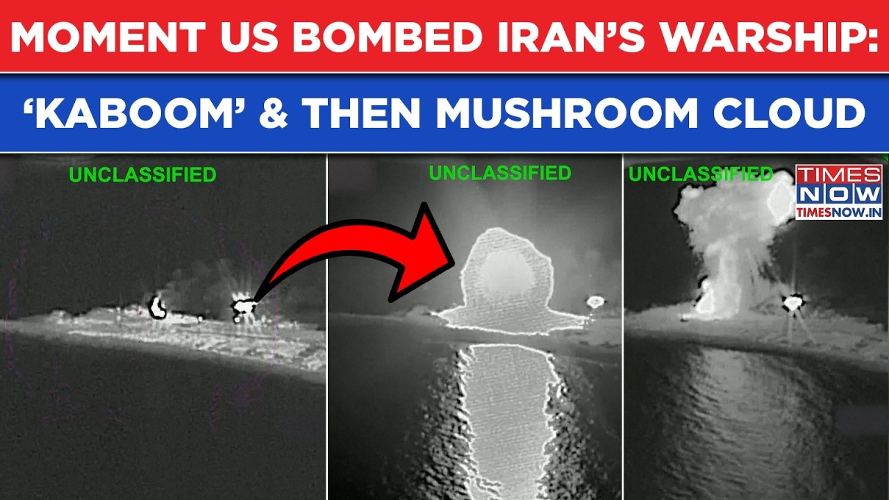 'Kaboom'! Exact Moment US Bombed Iran’s Warship To Pieces On Cam And Then Huge Mushroom Cloud...