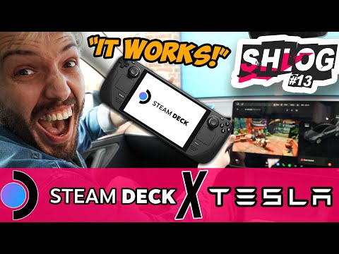 Playing Valve's Steam Deck ON A TESLA!