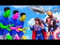 Team Hulk Vs Team Superheros Zombie and Ailen - BigGreenTV