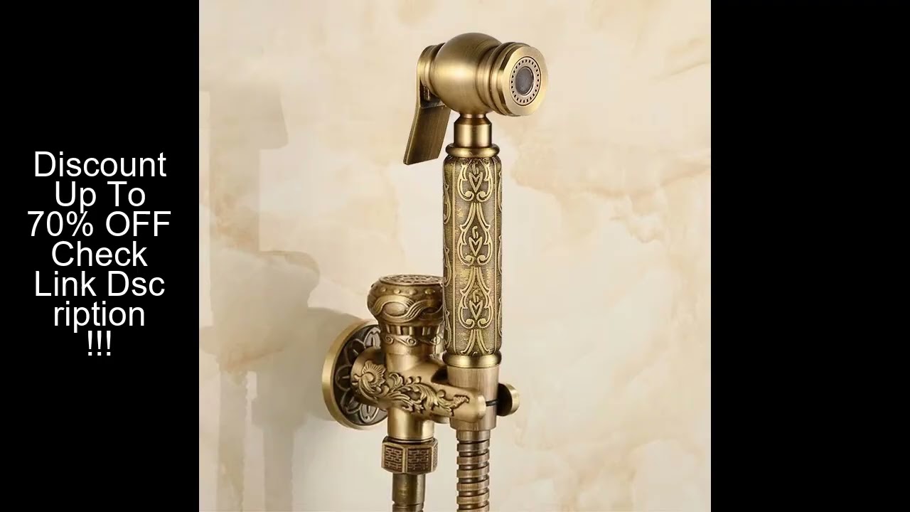 Hand Held Bidet Sprayer Douche Toilet Kit Antique Brass Shattaf Shower Head Gold Copper Valve Set Je