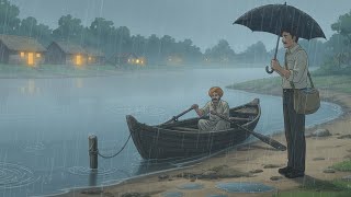 Rainy Village Evening Story☔🏠 |Ghibli ASMR Teacher Journey Home Cozy Family Life Heavy Rain Ambience screenshot 3