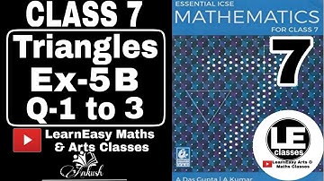 Class 7 Triangles Ex-5B | Pythagoras Theorem | Essential ICSE Mathematics | A Das Gupta | A Kumar