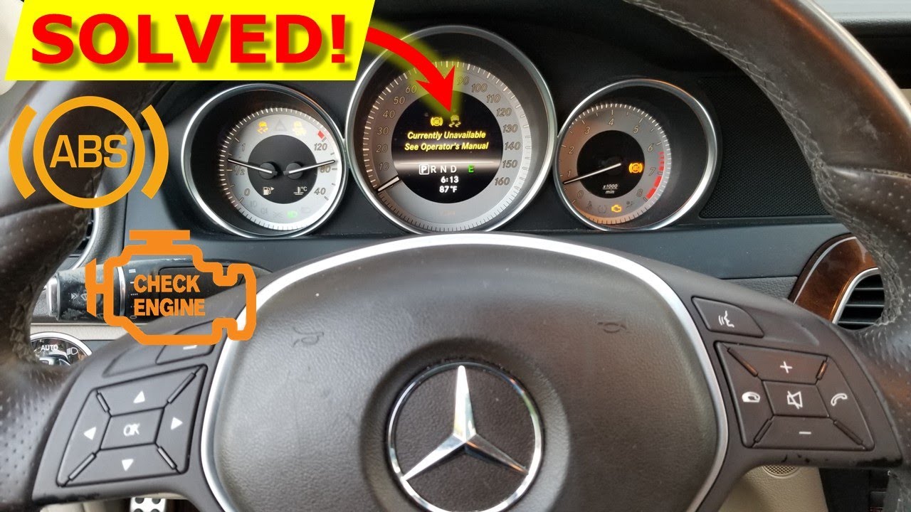 Male Meningsfuld Belønning ABS Unavailable [How To Fix]: Check Engine Light Mercedes - YouTube