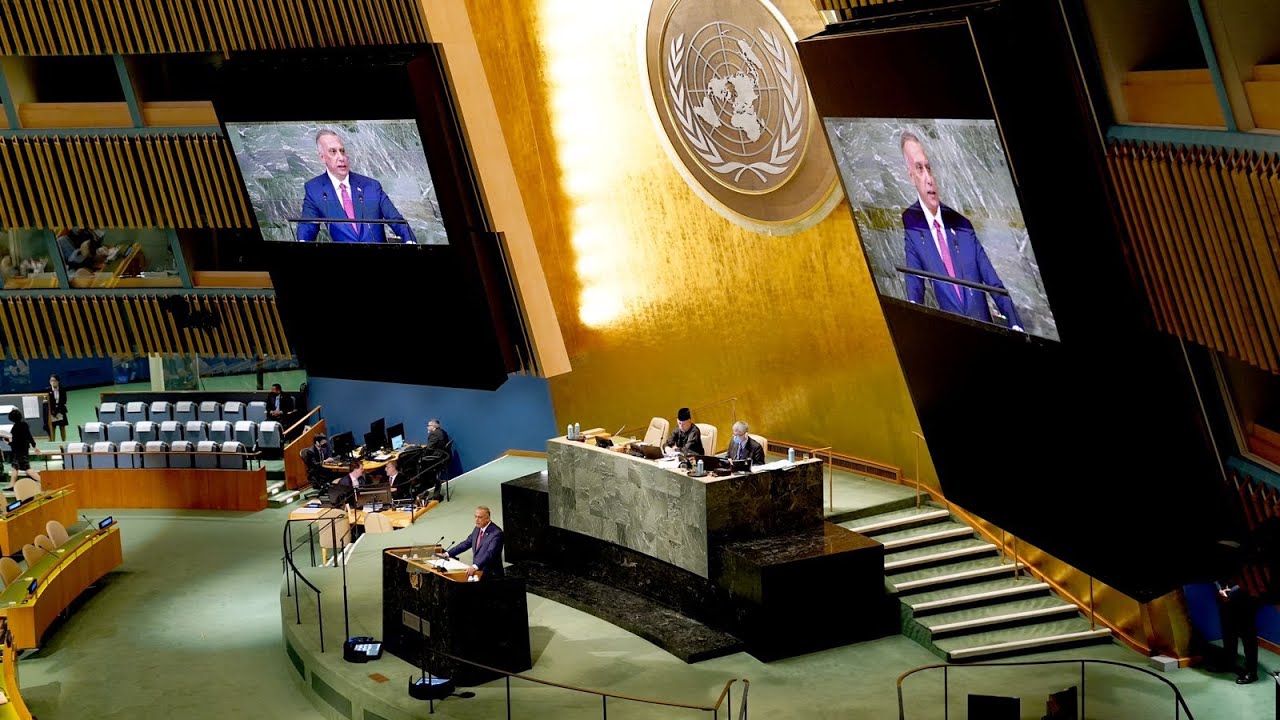 ملخص حضور رئيس مجلس الوزراء السيد مصطفى الكاظمي اجتماعات الجمعية العامة للأمم المتحدة في نيويورك