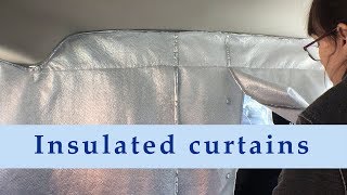 Insulated curtains for a minivan camper van