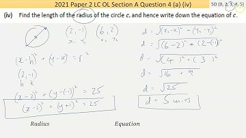 Maths screencast 2021 Paper 2 LC OL Question 4