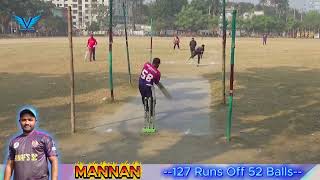 127 Runs in 52 Balls! 🤯 Mannan’s Insane Knock vs Moon Memorial | Vibeletic