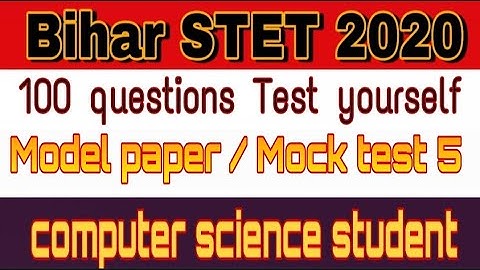 Bihar stet computer science model paper/model question/mock test 5 #biharstetcomputerscience