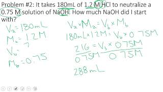 5  Solving Titration problems with acids and bases