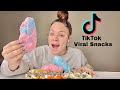 Trying VIRAL TikTok Snacks | Pickles w/ Cotton Candy | Bell Peppers, Cream Cheese, Everything Bagel