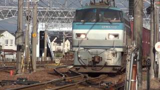 JR貨物 EF66-110 貨物列車(遅れ4084レ 100番台) 稲沢駅 貨物本線発車後