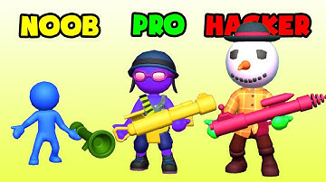 Bazooka Boy Gameplay - NOOB vs PRO vs HACKER (iOS/Android)