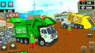 Garbage Truck Driver 2022 - Trash Dump Cleaner - ios Android Gameplay - Truck Driving Simulator #3