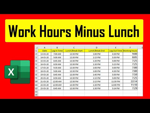 How To Calculate Total Work Hours Minus Lunch Time In Excel