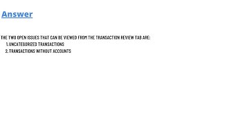 The first stage in the monthend process is reviewing transactions and recognizing any possible issue