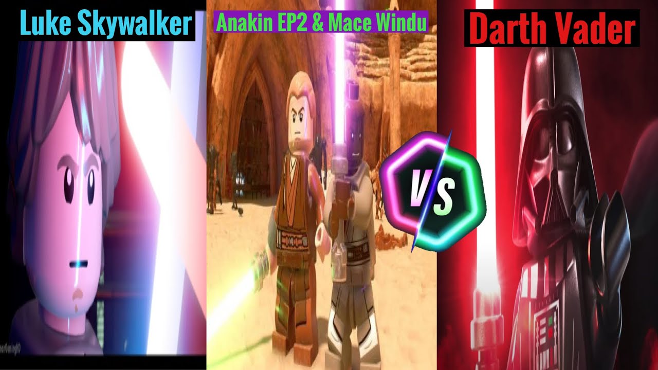 Lego Star Wars TSS Luke Skywalker & Anakin EP2 & Mace Windu Vs Darth