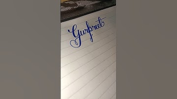 How to write Gurpreet in calligraphhy🤔#shorts#handwriting#calligraphy#learning#cursive#youtubeshorts