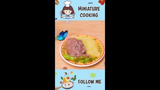 Yummy Miniature Beef Steak Shorts MiniatureCooking minifood