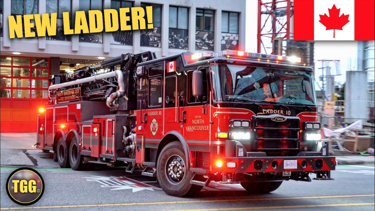 *NEW* [North Vancouver] BADASS Ladder 10 & Fire Engines Responding