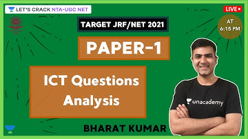ICT Questions Analysis | Target NTA-UGC NET Paper-1 for 2020/2021 | Kumar Bharat