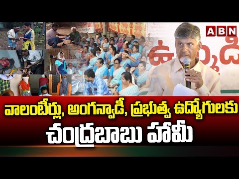 వాలంటీర్లు, అంగన్వాడీ, ప్రభుత్వ ఉద్యోగులకు చంద్రబాబు హామీ | NDA Manifesto | ABN - ABNTELUGUTV