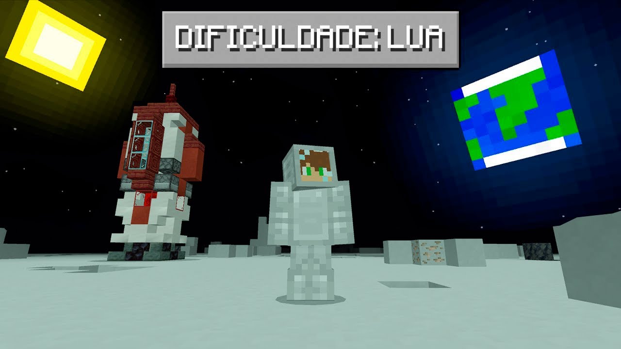 COMO IR ATÉ A LUA DO MINECRAFT PE COM MEU FOGUETE ESPACIAL - YouTube