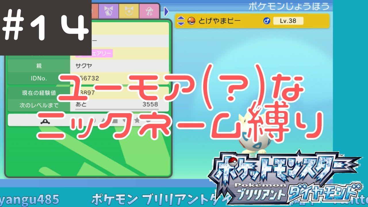 14 ユーモアセンスが問われるニックネーム縛り ポケモン ブリリアントダイヤモンド Youtube 14 ユーモアセンスが問われるニックネーム縛り ポケモン ブリリアントダイヤモンド Youtube