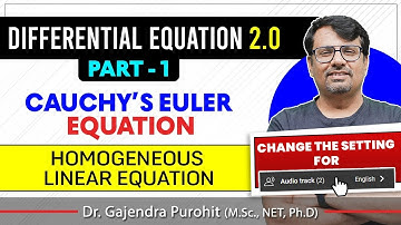 Differential Equation | Reducible Into Differential Equation With Constant Coefficient | By GP Sir
