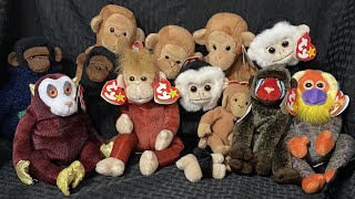 Beanie Baby Babies Primates Collection 2021 values Monkey Bongo Congo Bananas Mooch Schweetheart