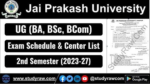 JP University 2nd Semester Exam Schedule BA BSc BCom 2023 27