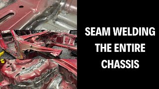 Seam welding the chassis: Race Car Conversion Ep 2