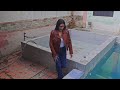 Karina takes a fully clothed dip in the pool (Wetlook)