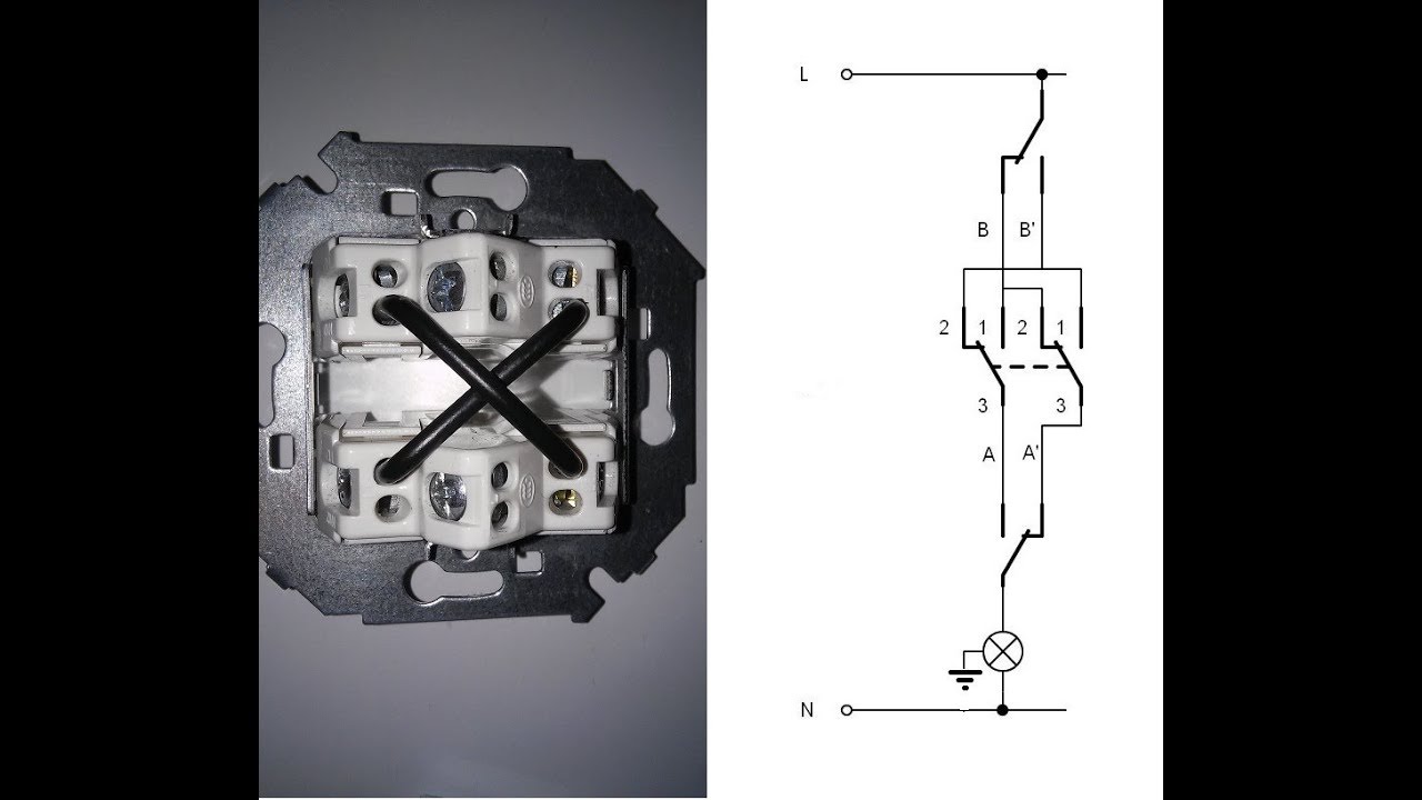 Conectar Montar Instalar conmutador de cruce Simon serie 15 funcionamiento  intermediate switch 