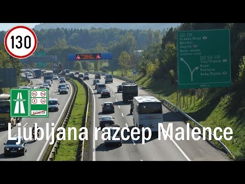 Ljubljana: Izlaz prema autocesti A2 / Izhod na avtocesti A2 razcep Malence