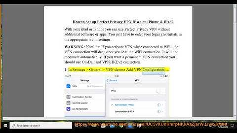 Set up Perfect Privacy VPN IPsec on iPhone & iPad