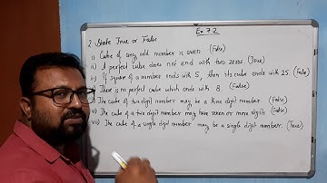 Class 8 Ch 7/Cubes and Cube Roots / Exercise 7.2 Q2/ State true or false.