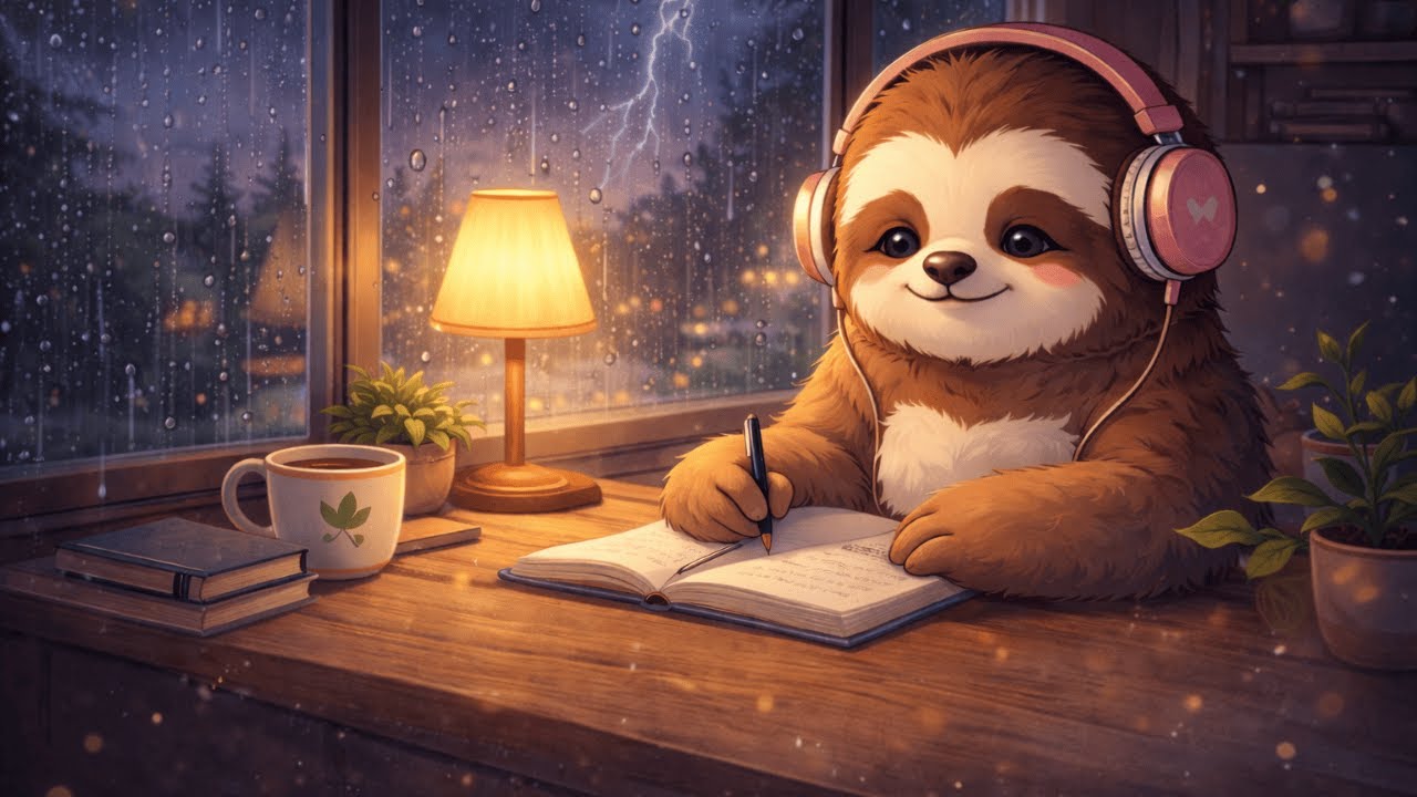 LIVE Cozy with Lumi | Rainy Window Study | Rain Calm Lofi Music